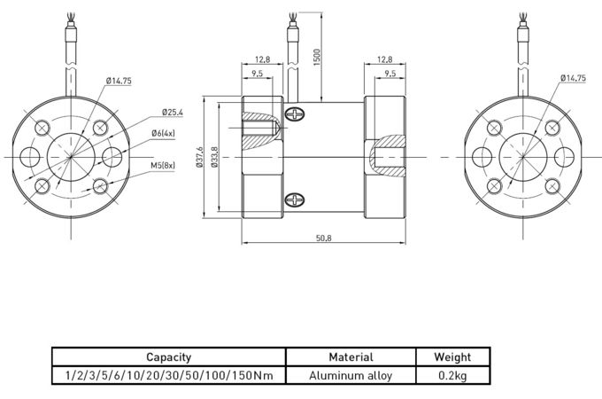 高精度の荷重計力の回転式トルクのトランスデューサー/磁気トルク センサー