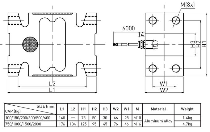 大きい容量力センサーの荷重計の正確さの張力および圧縮